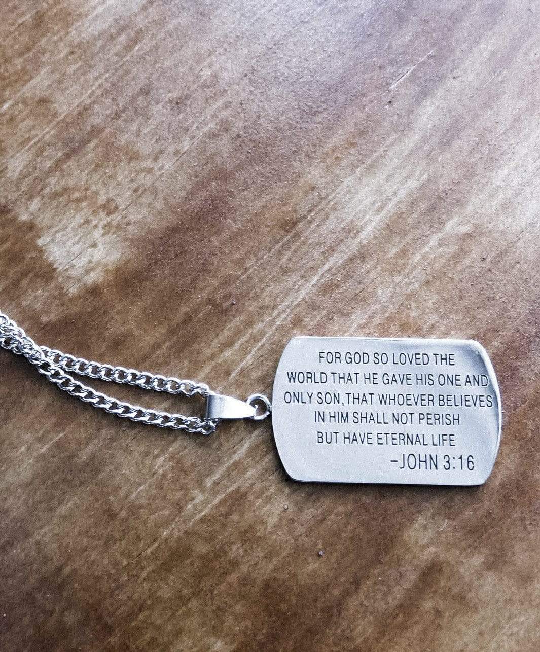 3:16 Collection Jewelry 3:16 Dog Tag Necklace - Silver