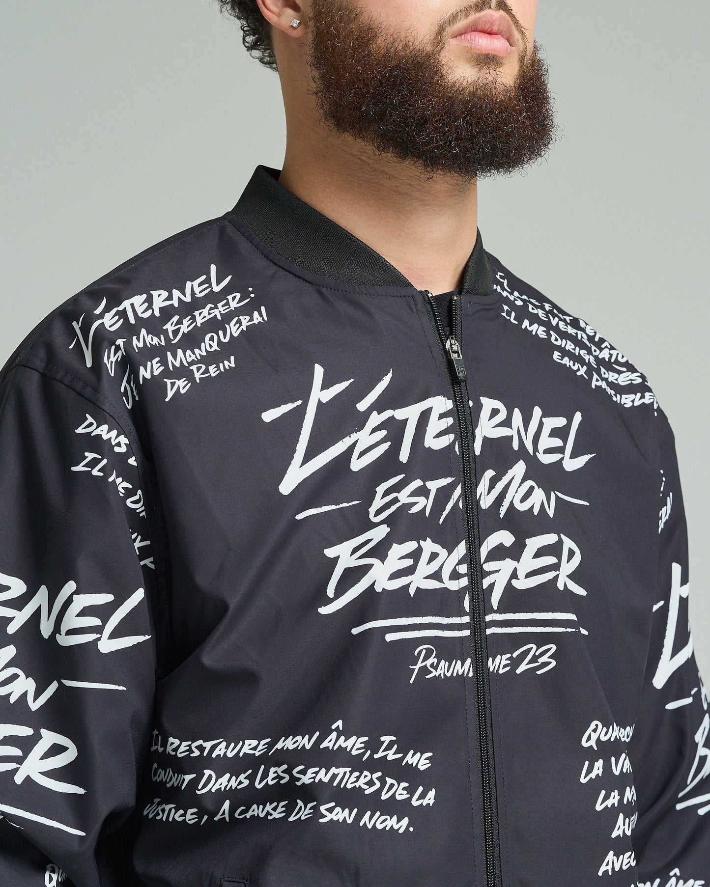 3:16 Collection Jacket Veste Psaume 23 - Noir (Psalm 23 Bomber Jacket)