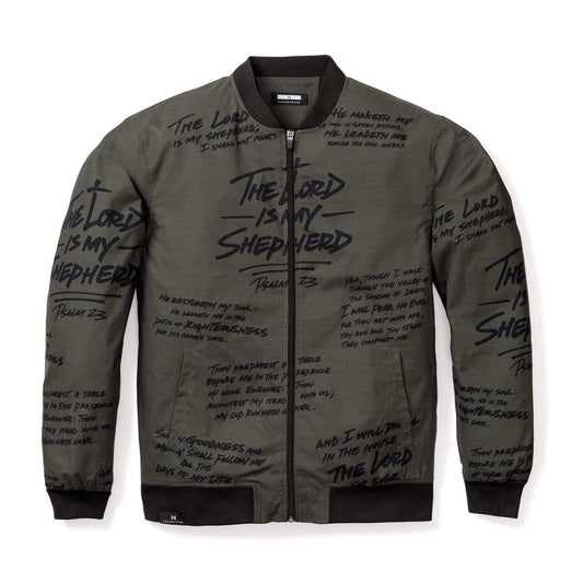 3:16 Collection Jacket XS Psalm 23 Bomber Jacket - Army