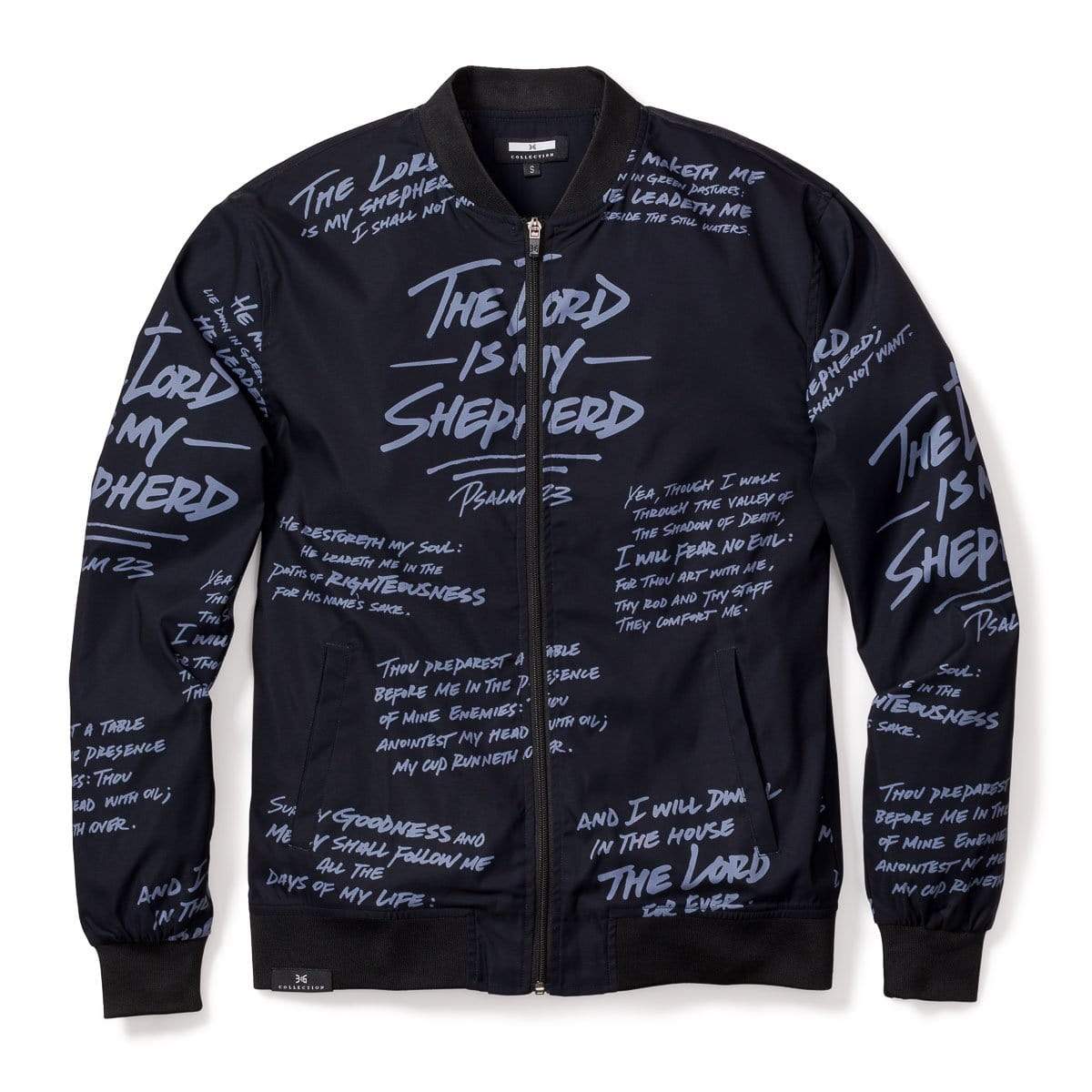 3:16 Collection Jacket XS Psalm 23 Bomber Jacket - Matte Black