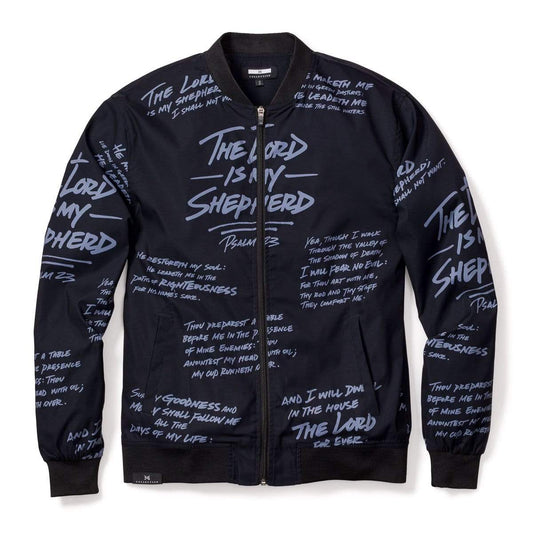 3:16 Collection Jacket XS Psalm 23 Bomber Jacket - Matte Black