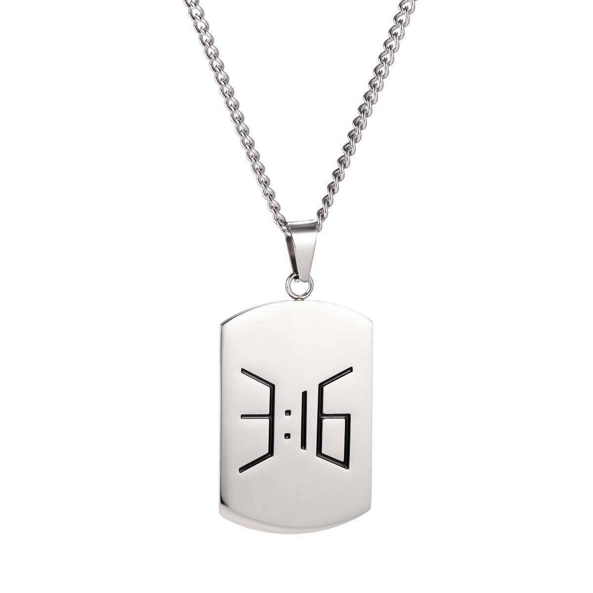 3:16 Collection Jewelry 3:16 Dog Tag Necklace - Silver