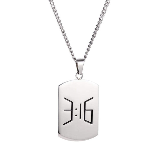 3:16 Collection Jewelry 3:16 Dog Tag Necklace - Silver