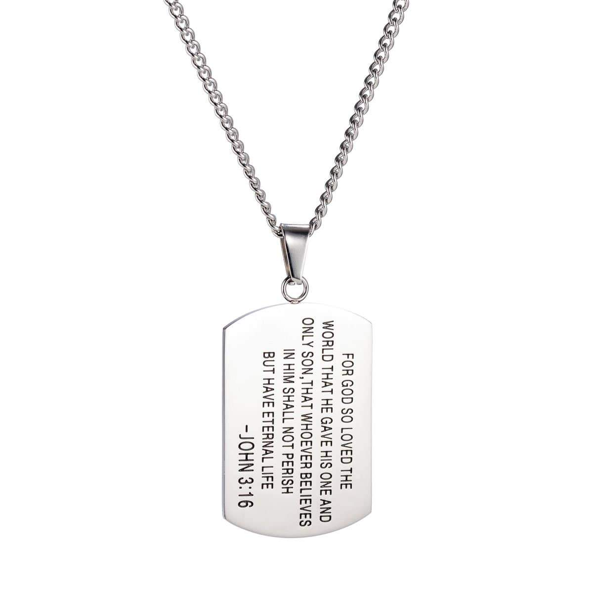3:16 Collection Jewelry 3:16 Dog Tag Necklace - Silver