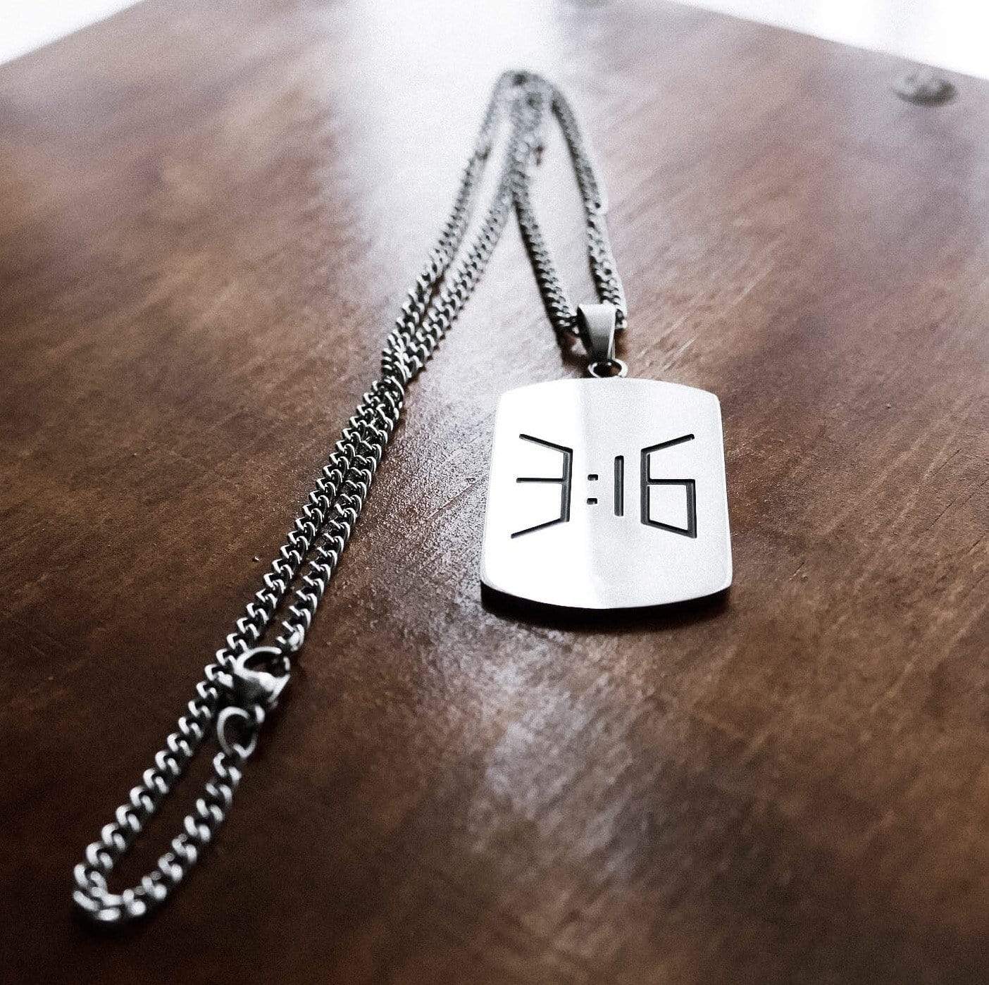 3:16 Collection Jewelry 3:16 Dog Tag Necklace - Silver