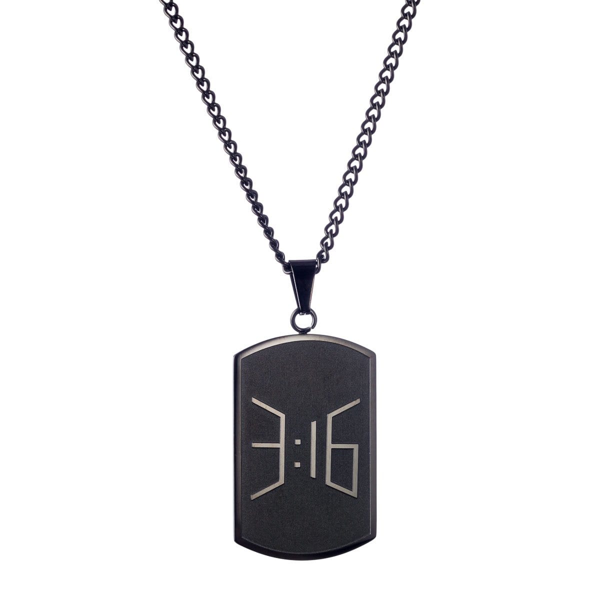 3:16 Collection Jewelry 3:16 Logo Dog Tag - Black