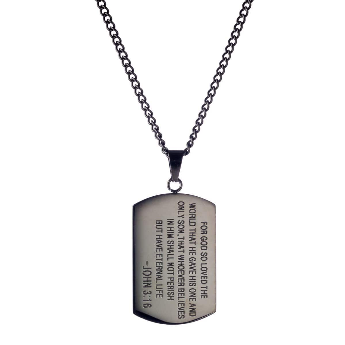 3:16 Collection Jewelry 3:16 Logo Dog Tag - Black