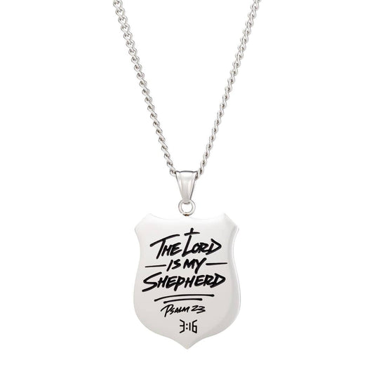3:16 Collection Jewelry Psalm 23 - Pendant Necklace - Black/Silver