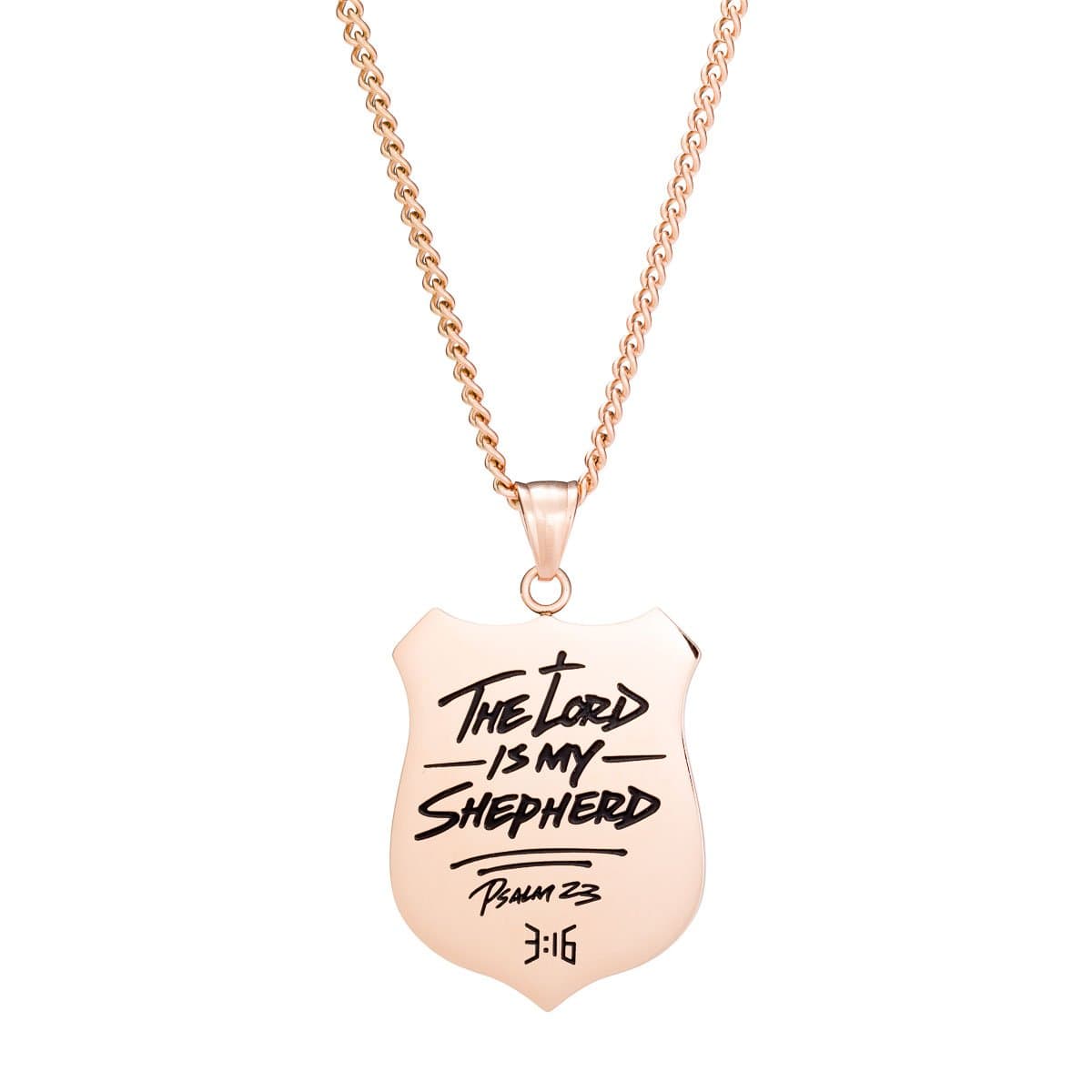 3:16 Collection Jewelry Psalm 23 - Pendant Necklace - Gold/Black