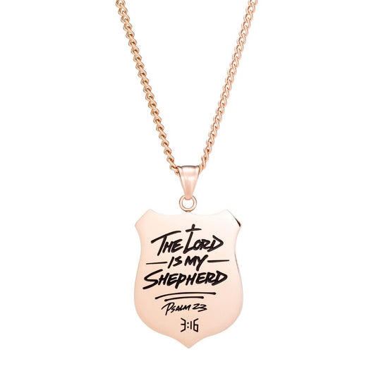 3:16 Collection Jewelry Psalm 23 - Pendant Necklace - Gold/Black