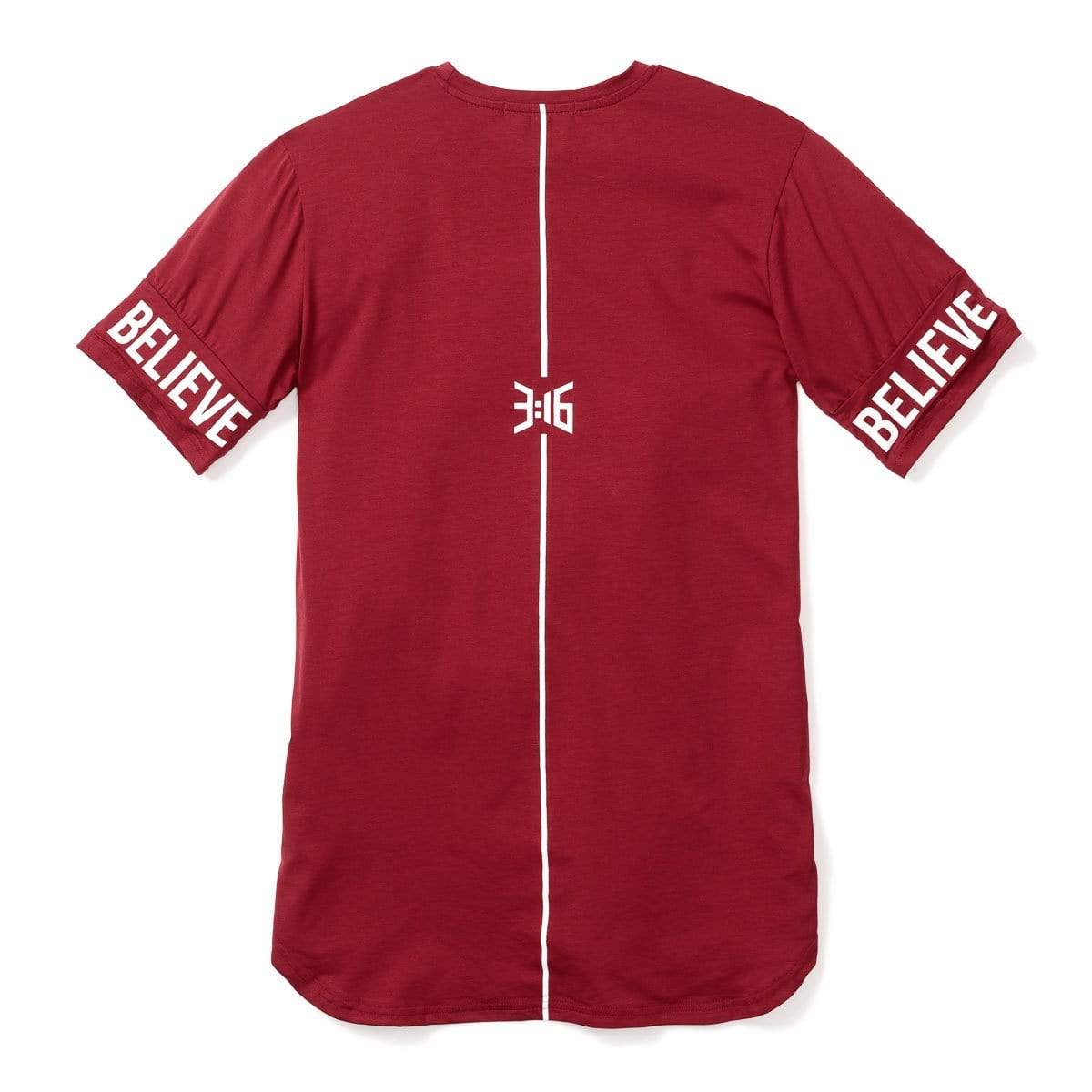 3:16 Collection T-Shirt 3:16 - Believe Sleeve Tee - Maroon Red