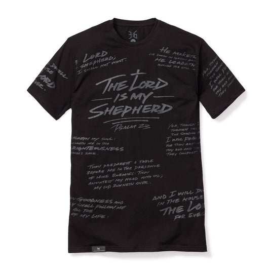 3:16 Collection T-Shirt Psalm 23 - All Over Tee - Blackout