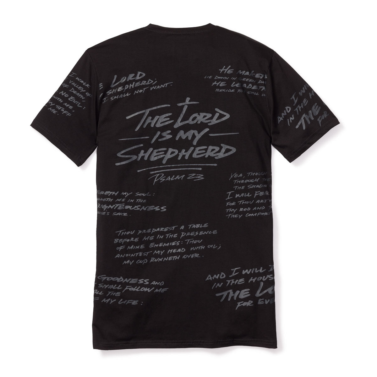 3:16 Collection T-Shirt Psalm 23 - All Over Tee - Blackout