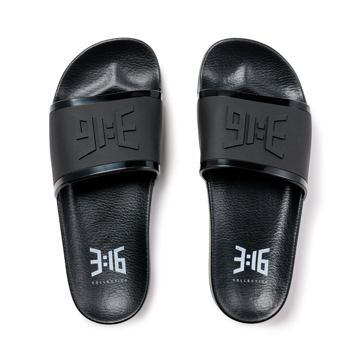 316collection 3:16 Monochromatic Unisex Slides - Black