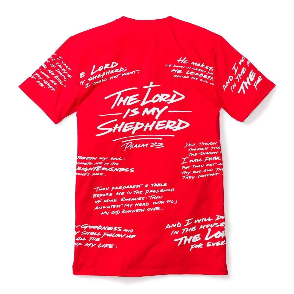 Psalm 23 - All Over Tee - Red