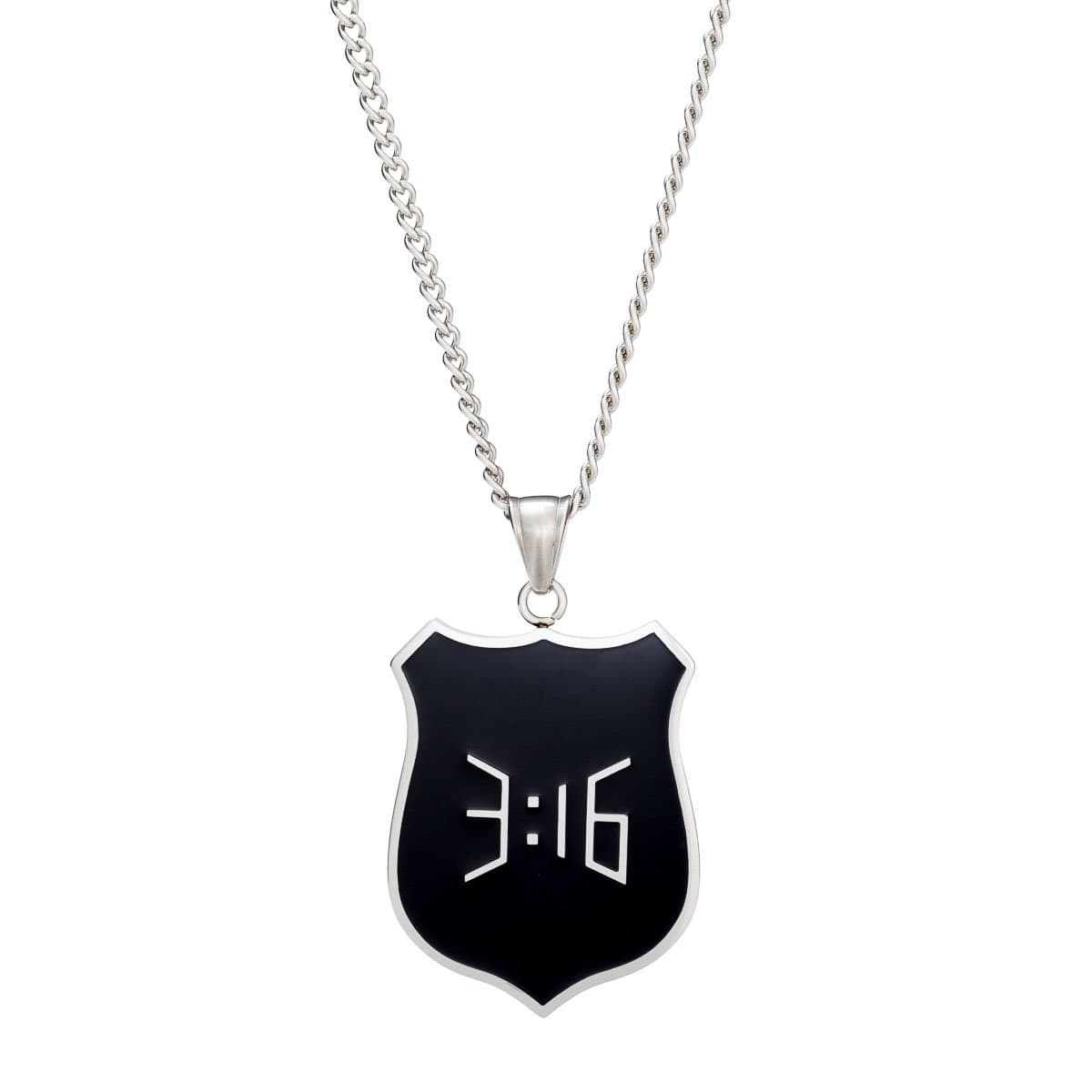 Psalm 23 - Pendant Necklace - Black/Silver