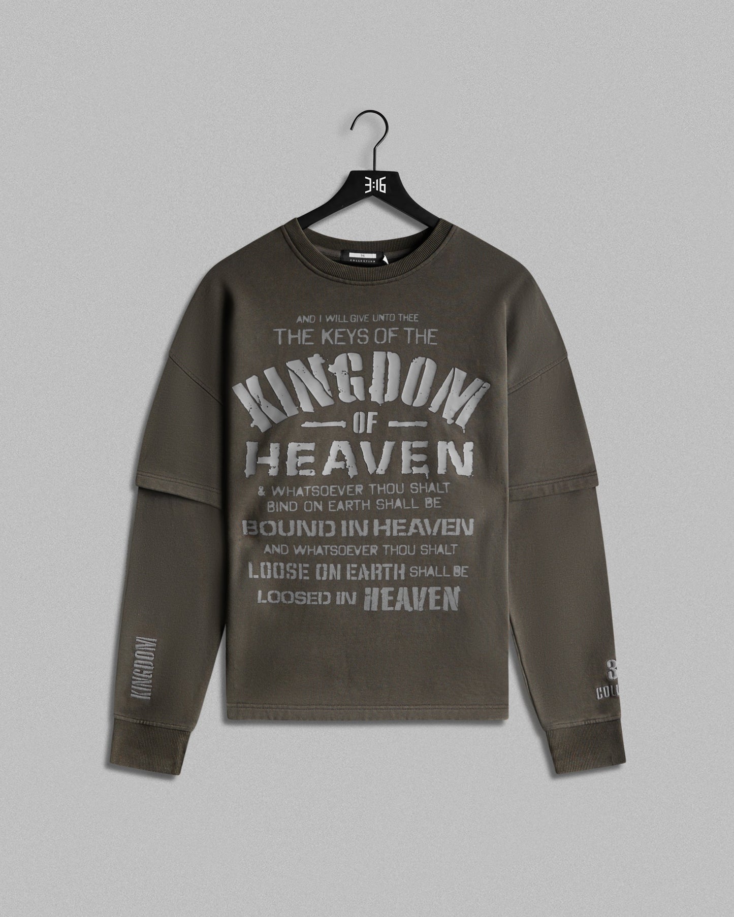 316collection Kingdom Double Layer Sweatshirt - Washed Black